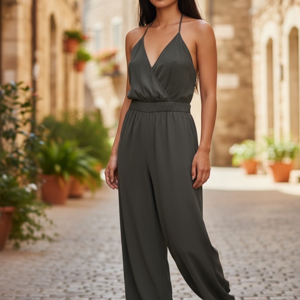 Elegant Olive Jumpsuit